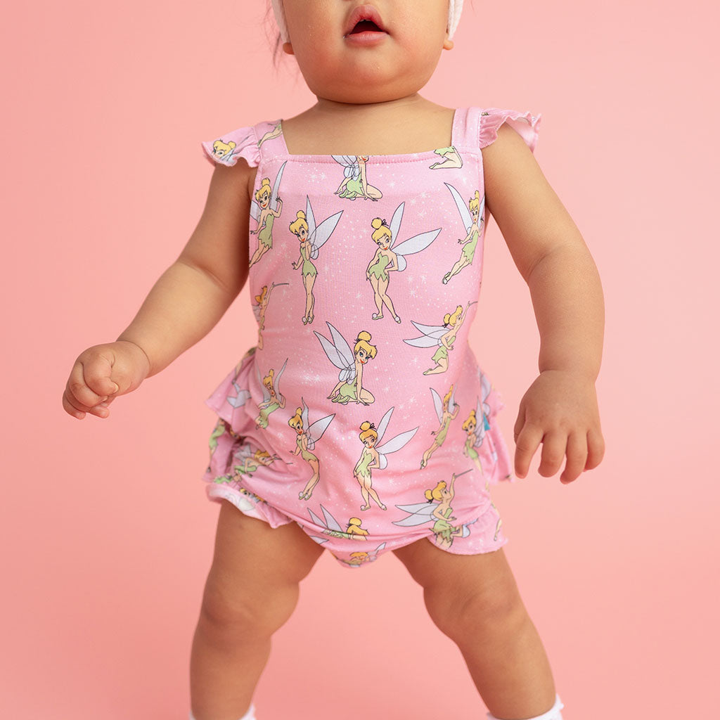 Disney Tinker Bell Ruffled Strap Bubble Romper