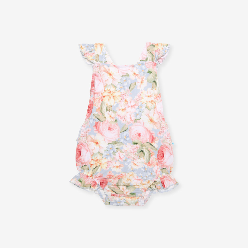 Rose Dreams Ruffled Strap Bubble Romper