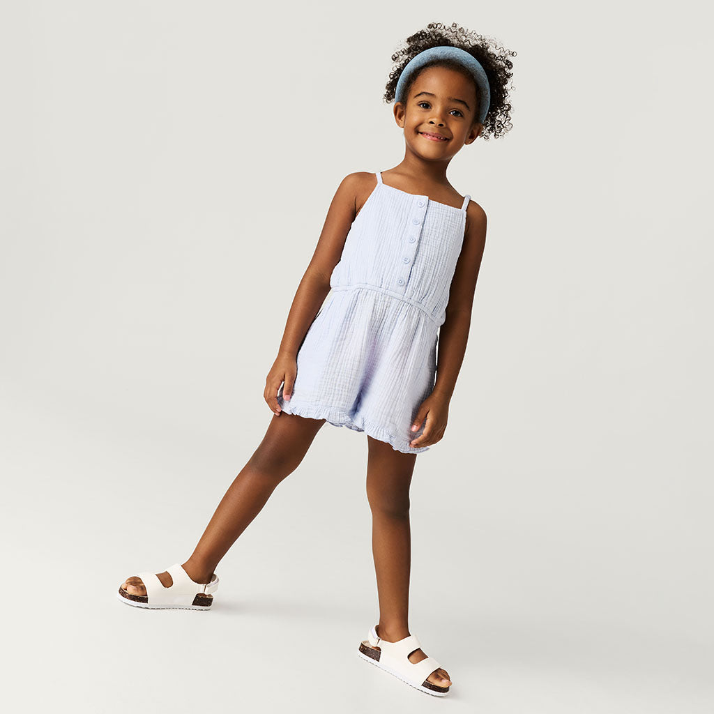 Halogen Blue Cotton Crinkle Romper