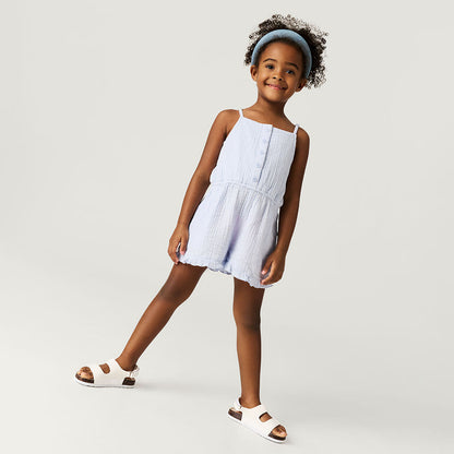 Halogen Blue Cotton Crinkle Romper