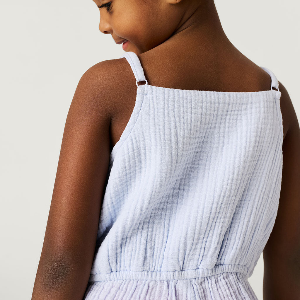 Halogen Blue Cotton Crinkle Romper