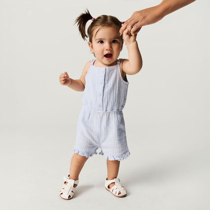 Halogen Blue Cotton Crinkle Romper