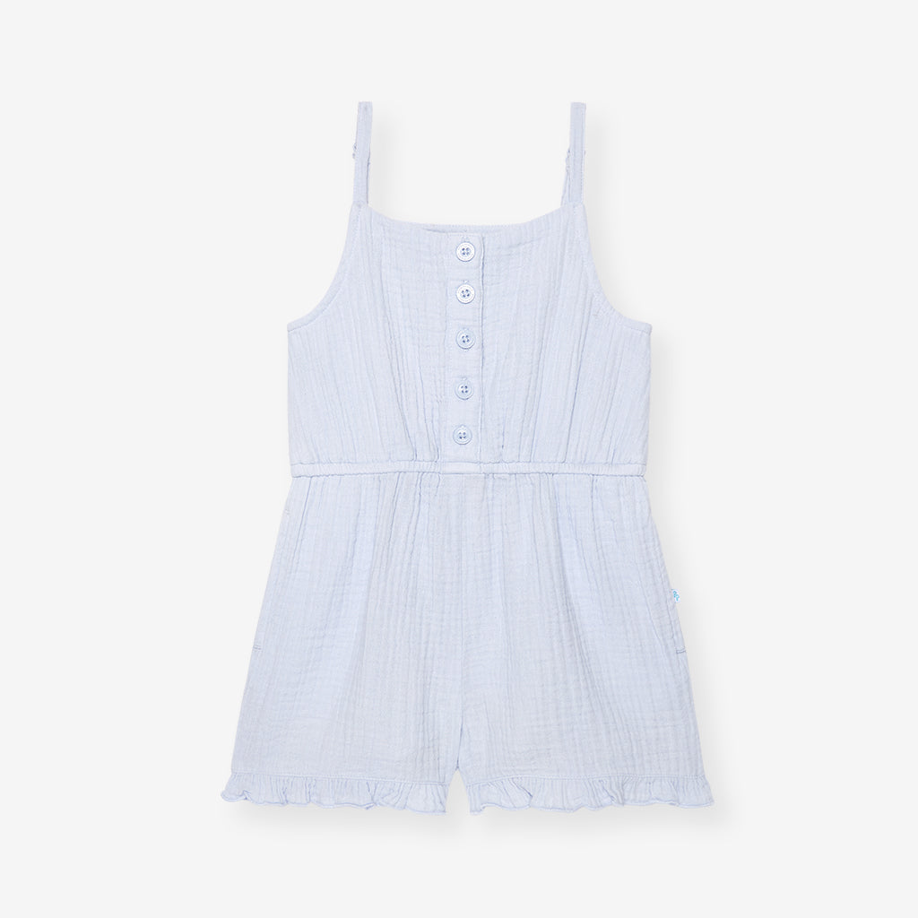 Halogen Blue Cotton Crinkle Romper