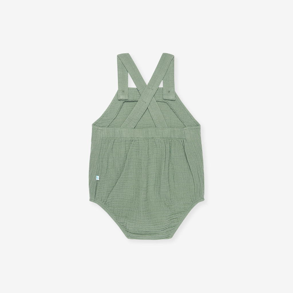 Soft Jade Cotton Crinkle Bubble Romper