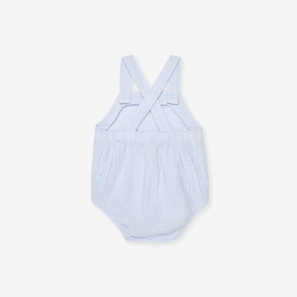 Halogen Blue Cotton Crinkle Bubble Romper