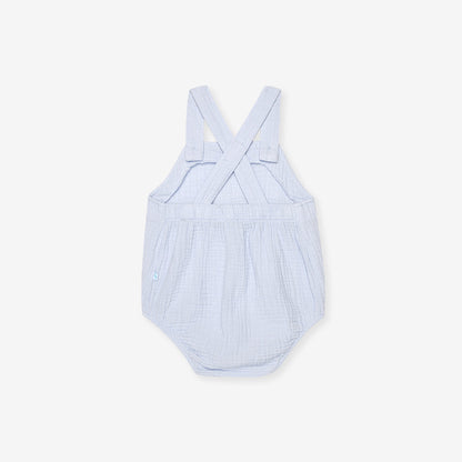 Halogen Blue Cotton Crinkle Bubble Romper