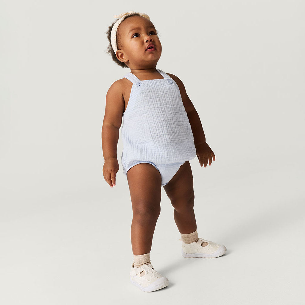 Halogen Blue Cotton Crinkle Bubble Romper