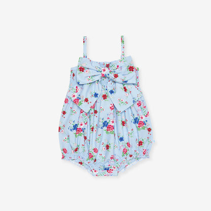 Jean Bamboo Challis Smocked Bow Bubble Romper