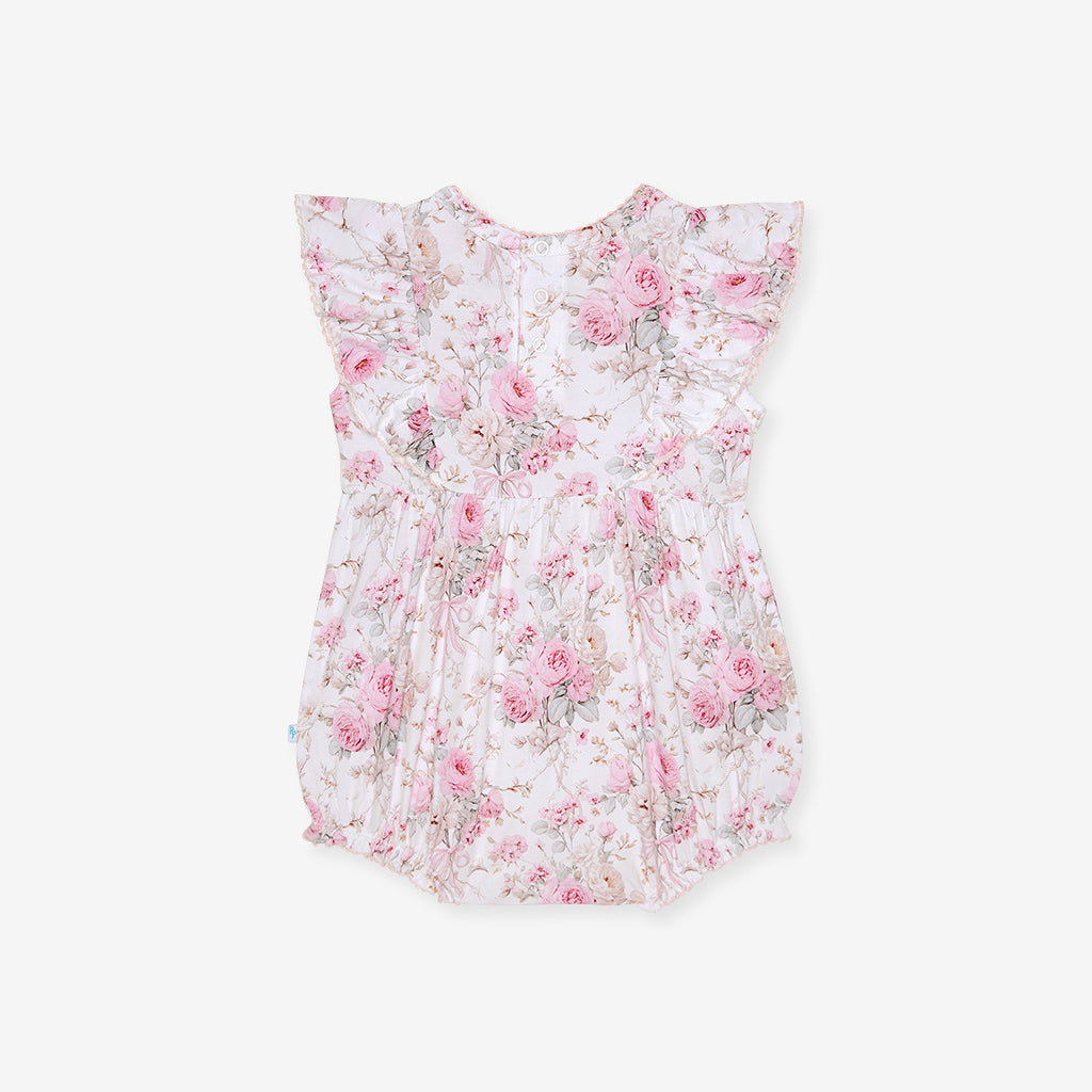 Roberta Flutter Sleeve Picot Bubble Romper