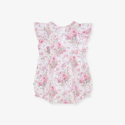 Roberta Flutter Sleeve Picot Bubble Romper