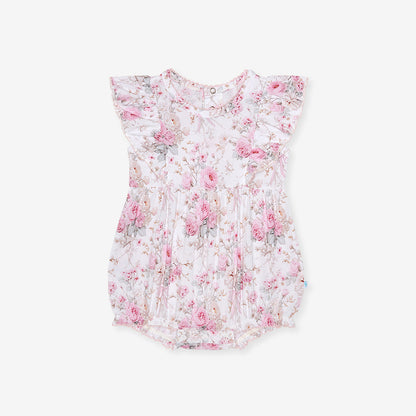 Roberta Flutter Sleeve Picot Bubble Romper