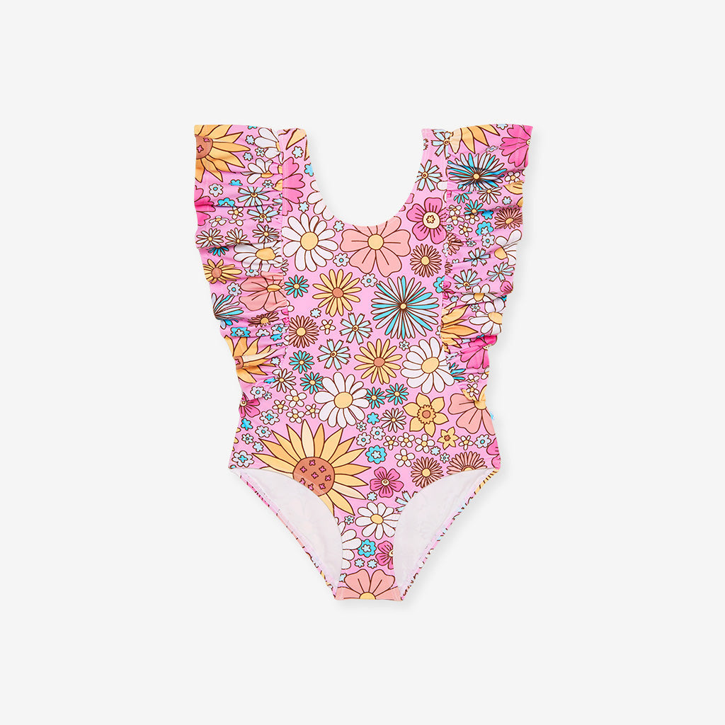 Presley Pink Flutter Sleeve One Piece Swimsuit