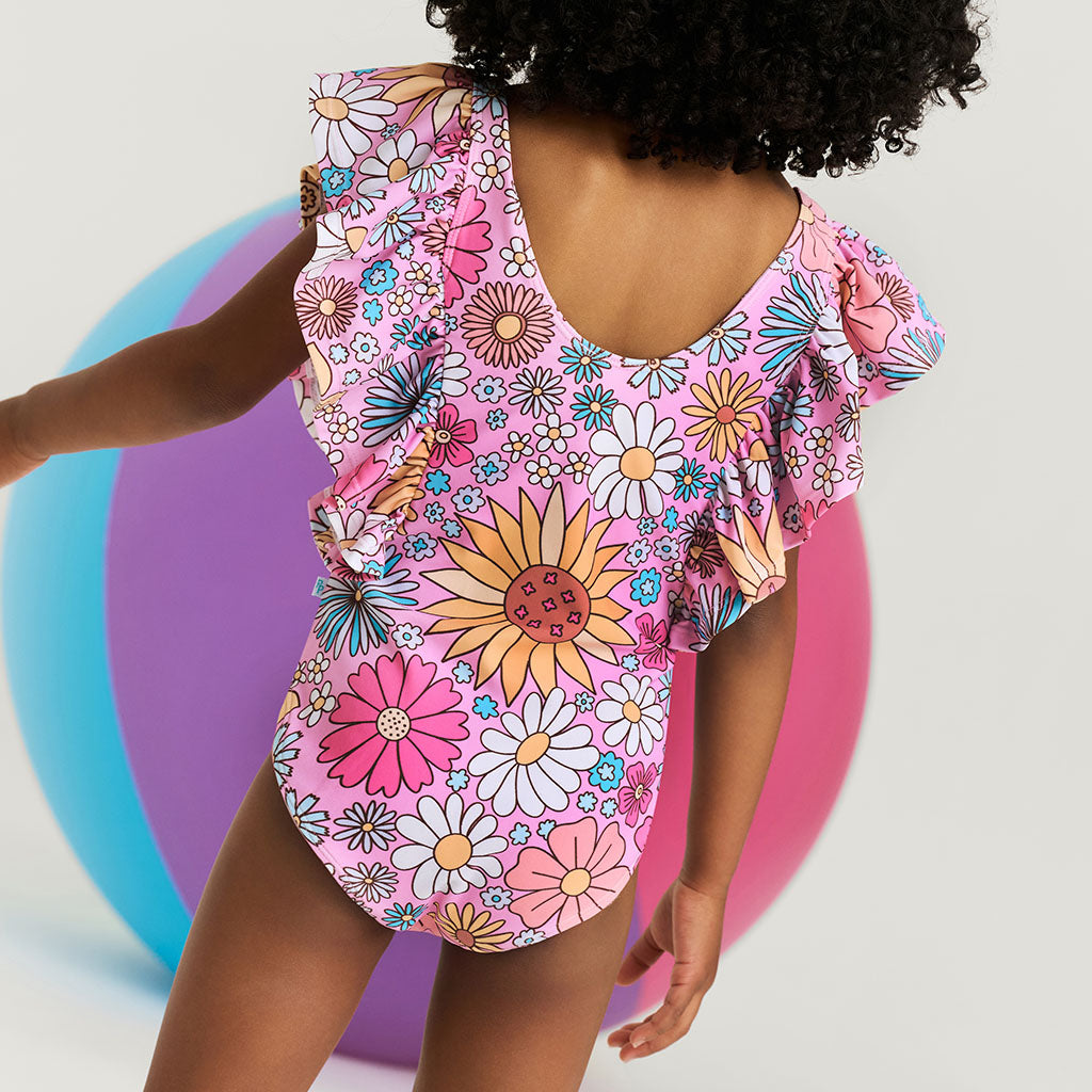 Presley Pink Flutter Sleeve One Piece Swimsuit