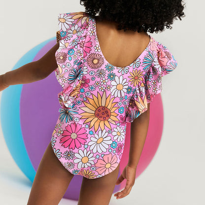 Presley Pink Flutter Sleeve One Piece Swimsuit