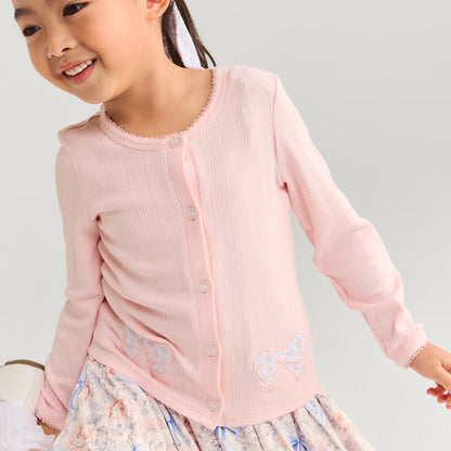 Sweet Pink Pointelle Cardigan