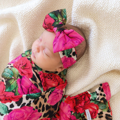 Wild Roses Swaddle Headband Set