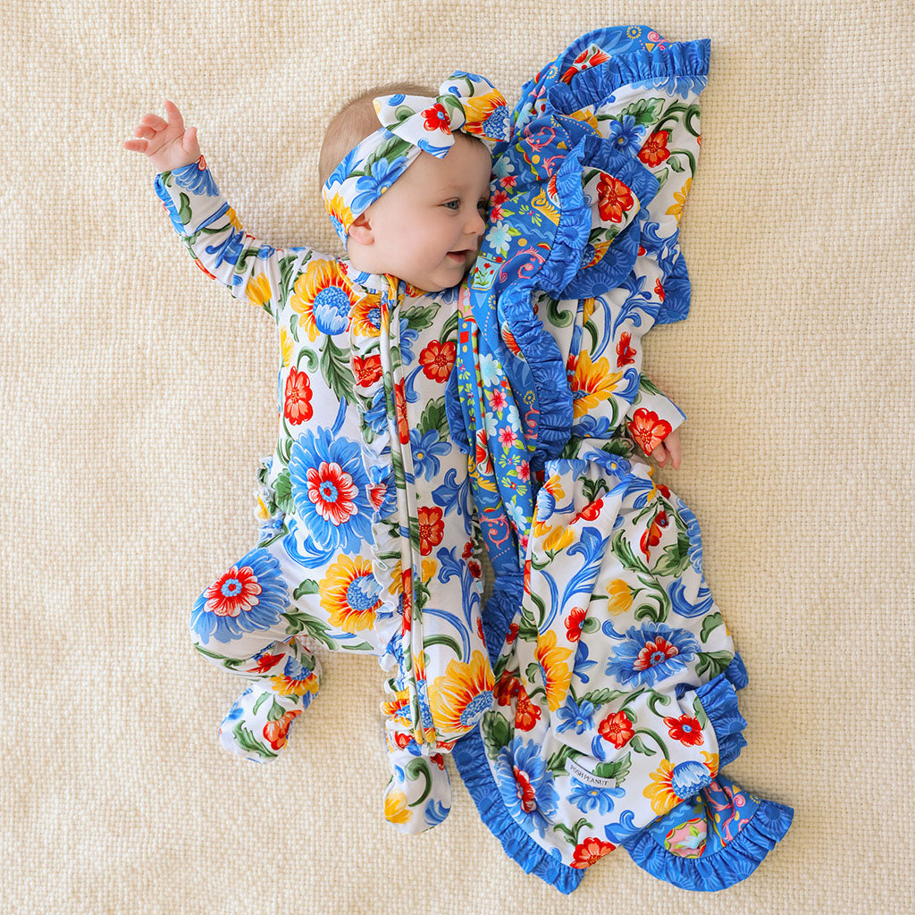 Fiore Italiani & Carretto Ruffled Luxette Patoo® Blanket