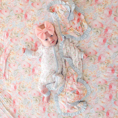 Rose Dreams & Riley Ruffled Luxette Patoo® Blanket