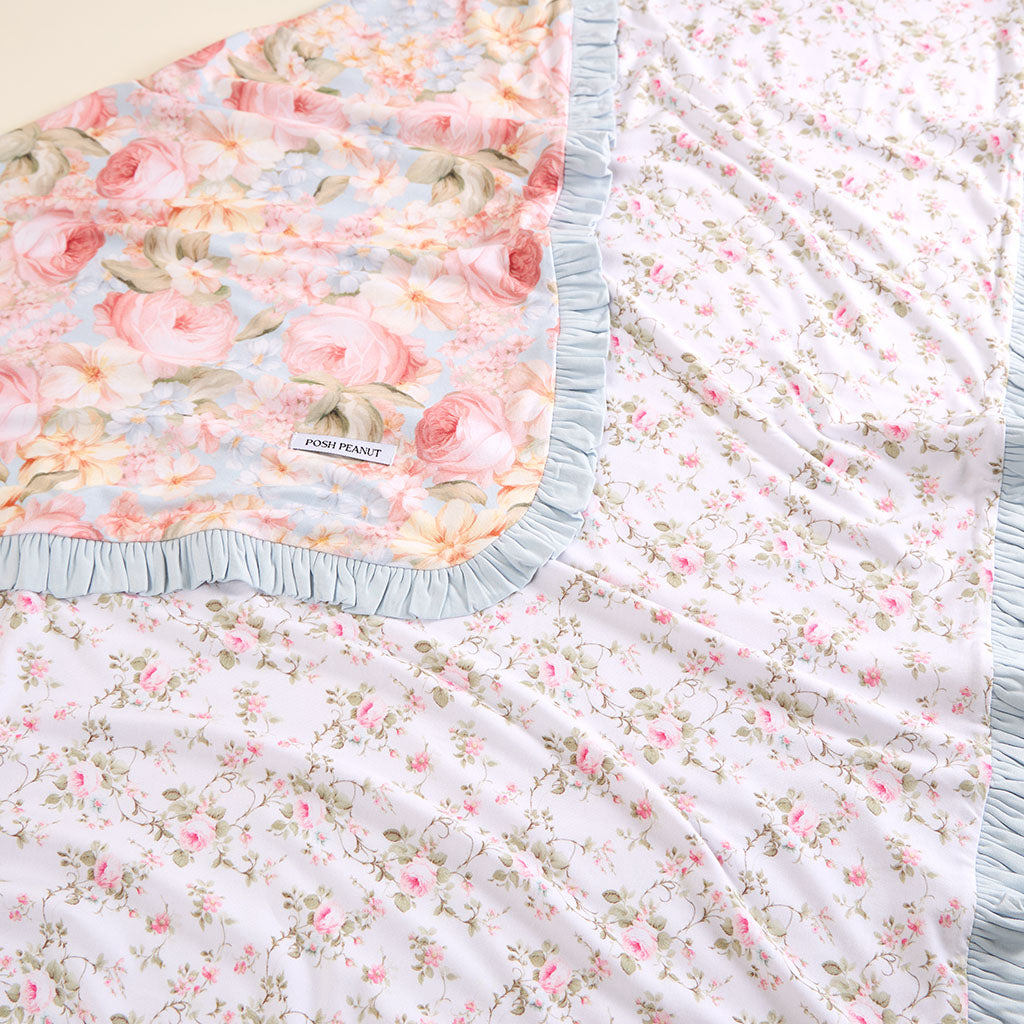 Rose Dreams & Riley Ruffled Luxette Patoo® Blanket
