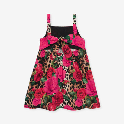 Wild Roses Bamboo Challis Tie Back Dress