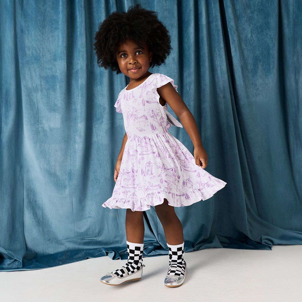 Babette Tie Back Ruffled Twirl Dress