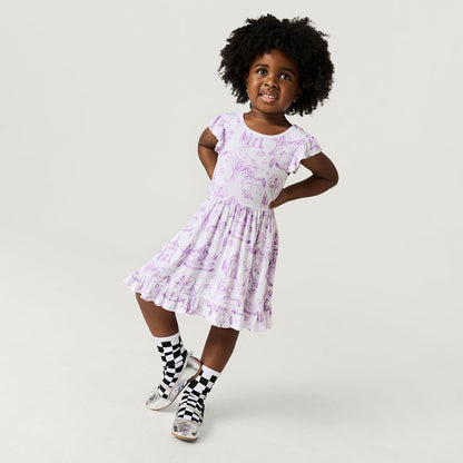 Babette Tie Back Ruffled Twirl Dress