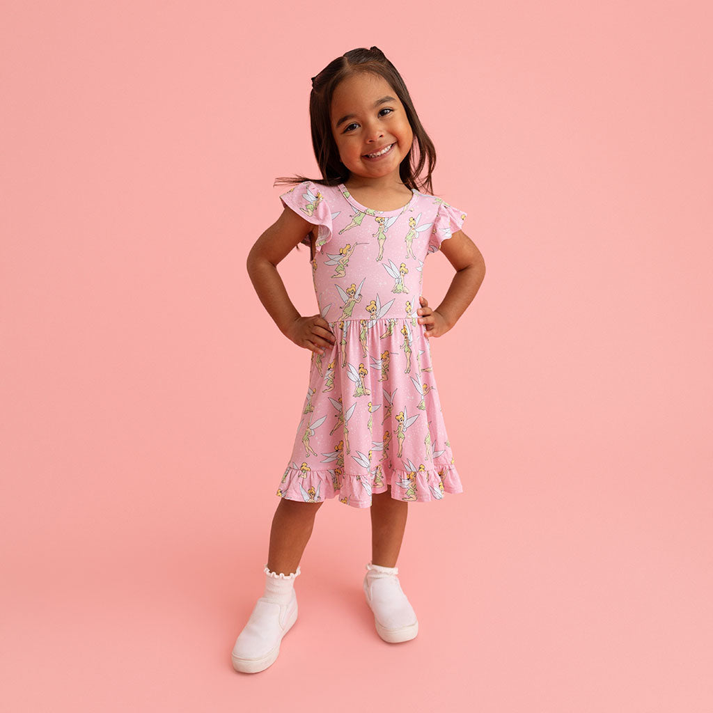 Disney Tinker Bell Tie Back Ruffled Twirl Dress