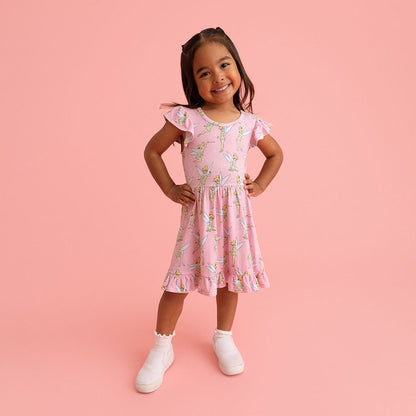 Disney Tinker Bell Tie Back Ruffled Twirl Dress