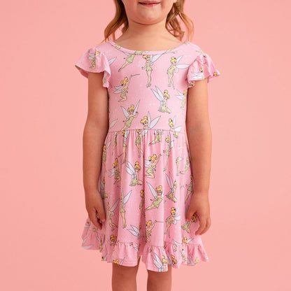 Disney Tinker Bell Tie Back Ruffled Twirl Dress