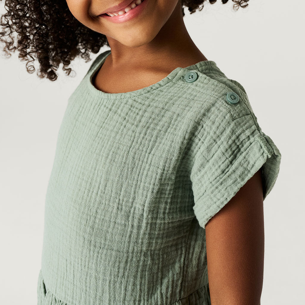 Soft Jade Cotton Crinkle Dress