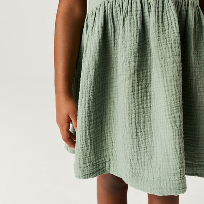 Soft Jade Cotton Crinkle Dress