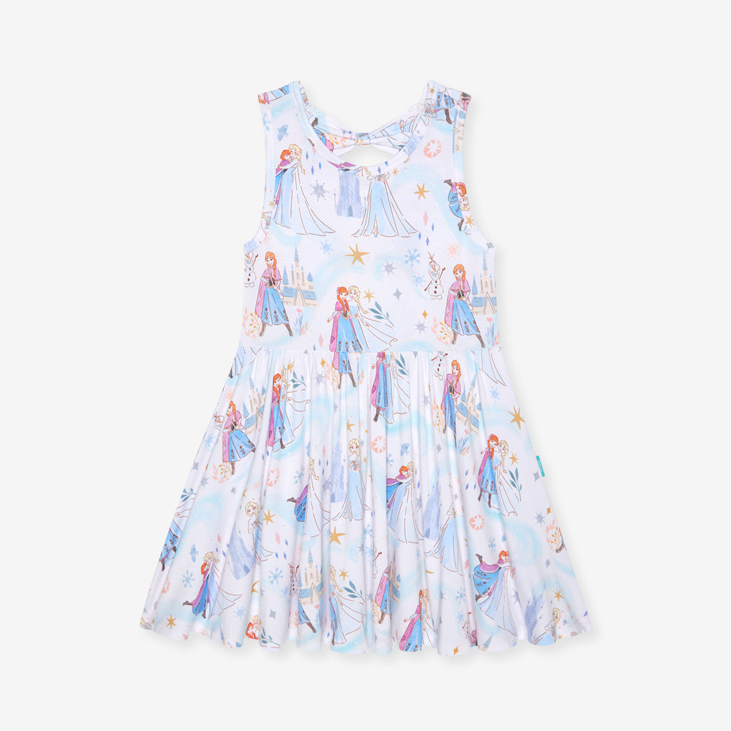 Disney Elsa & Anna Bow Back Twirl Dress