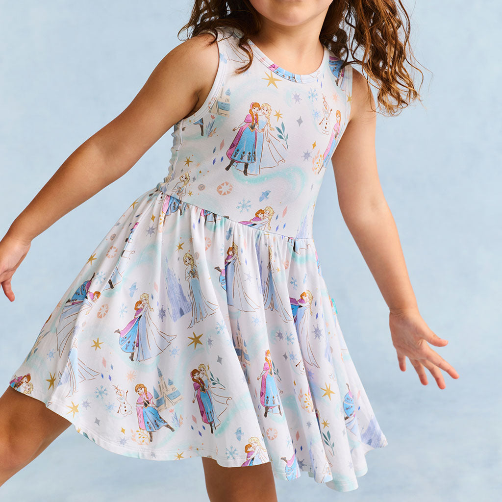 Disney Elsa & Anna Bow Back Twirl Dress