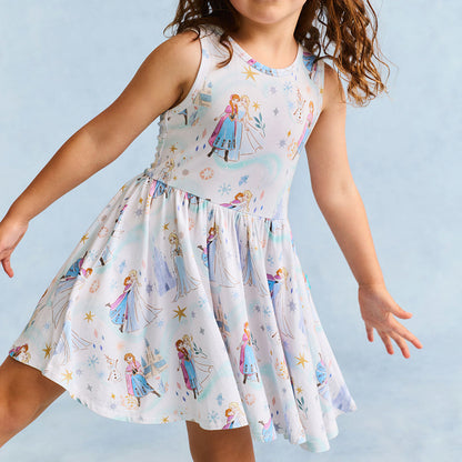 Disney Elsa & Anna Bow Back Twirl Dress