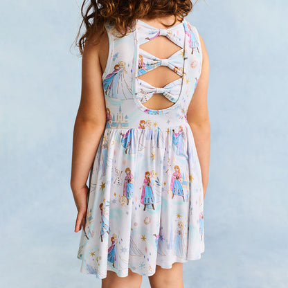 Disney Elsa & Anna Bow Back Twirl Dress