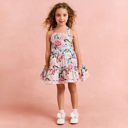 Marion Bamboo Challis Ruffled Bow Petticoat Dress