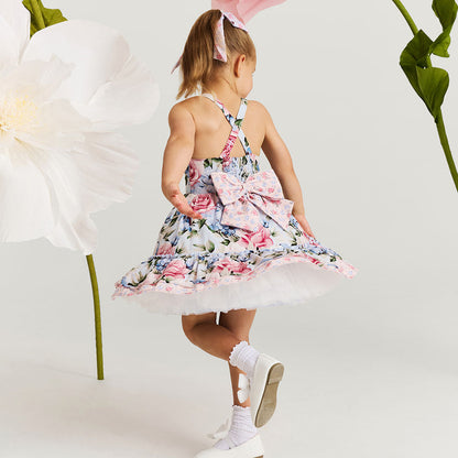 Marion Bamboo Challis Ruffled Bow Petticoat Dress