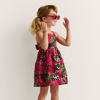 Wild Roses Bamboo Challis Tie Back Dress