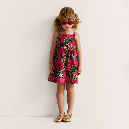 Wild Roses Bamboo Challis Tie Back Dress