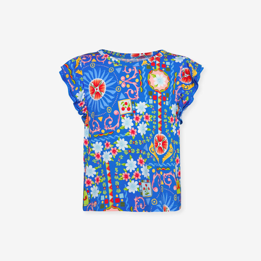Carretto Double Ruffled Sleeve Shirt