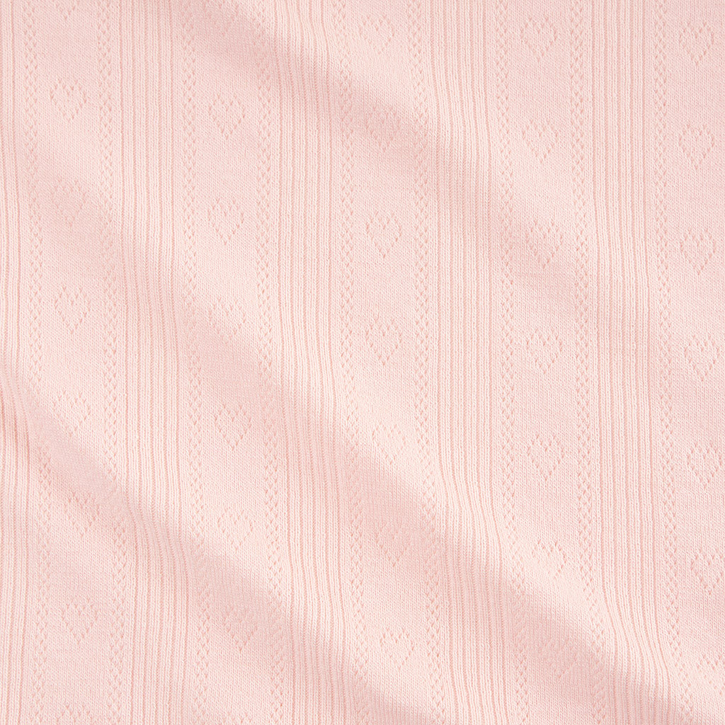 Sweet Pink Pointelle Footie Ruffled Collar One Piece