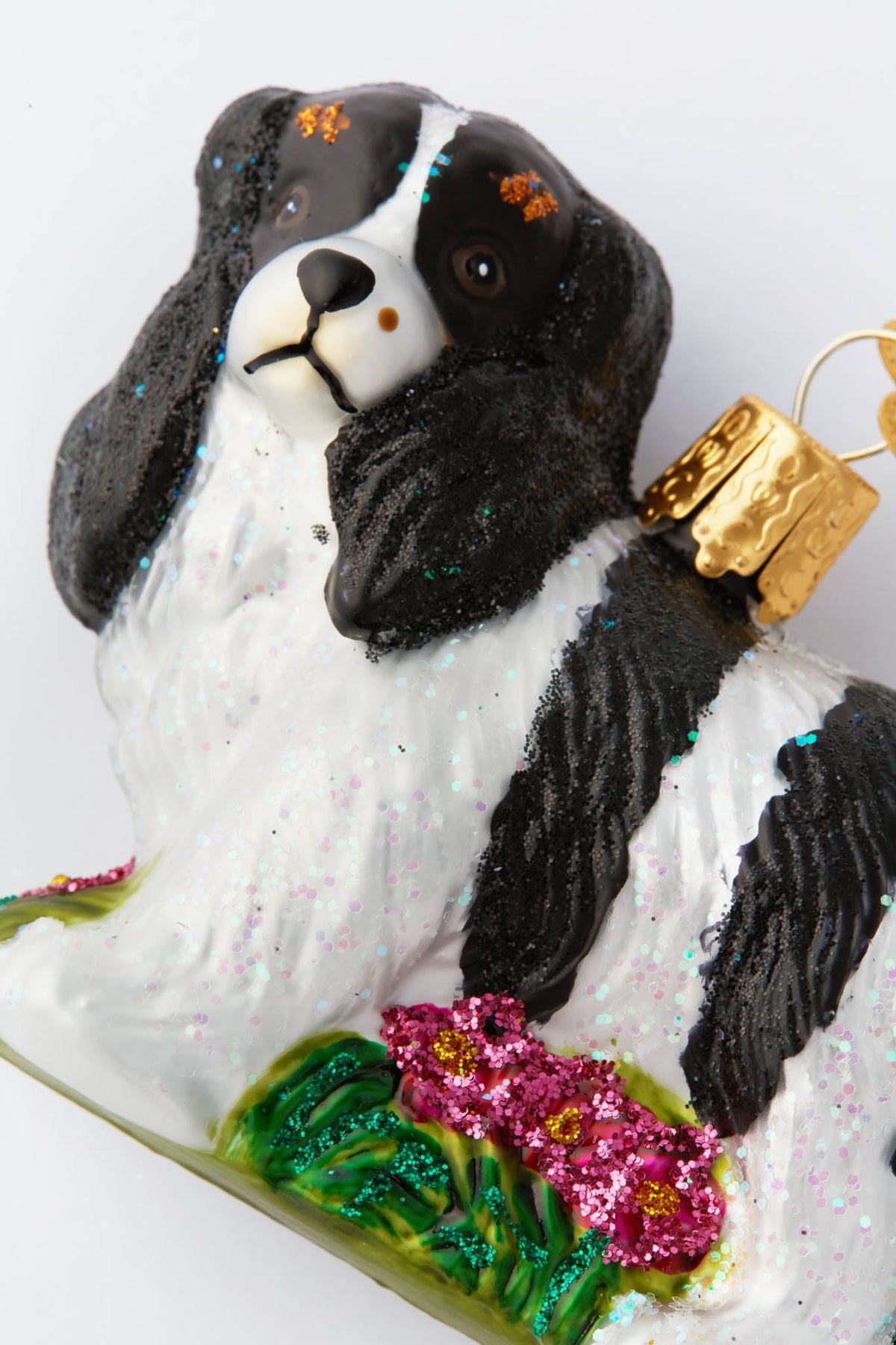 Black and White King Charles Spaniel Ornament