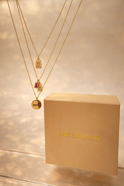 Engraved Circle Charm Necklace