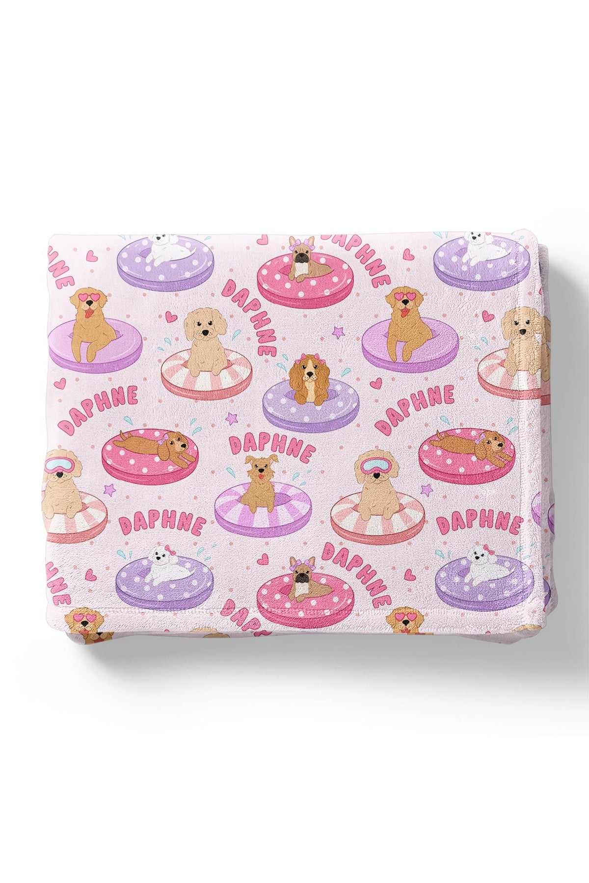 Personalized Kids Blanket | Poolside Pups Pink