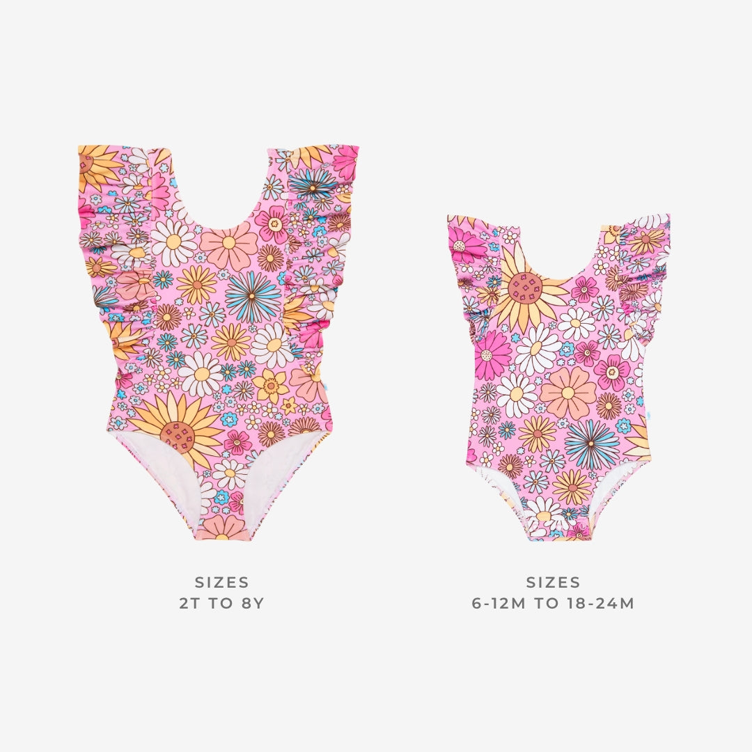 Presley Pink Flutter Sleeve One Piece Swimsuit