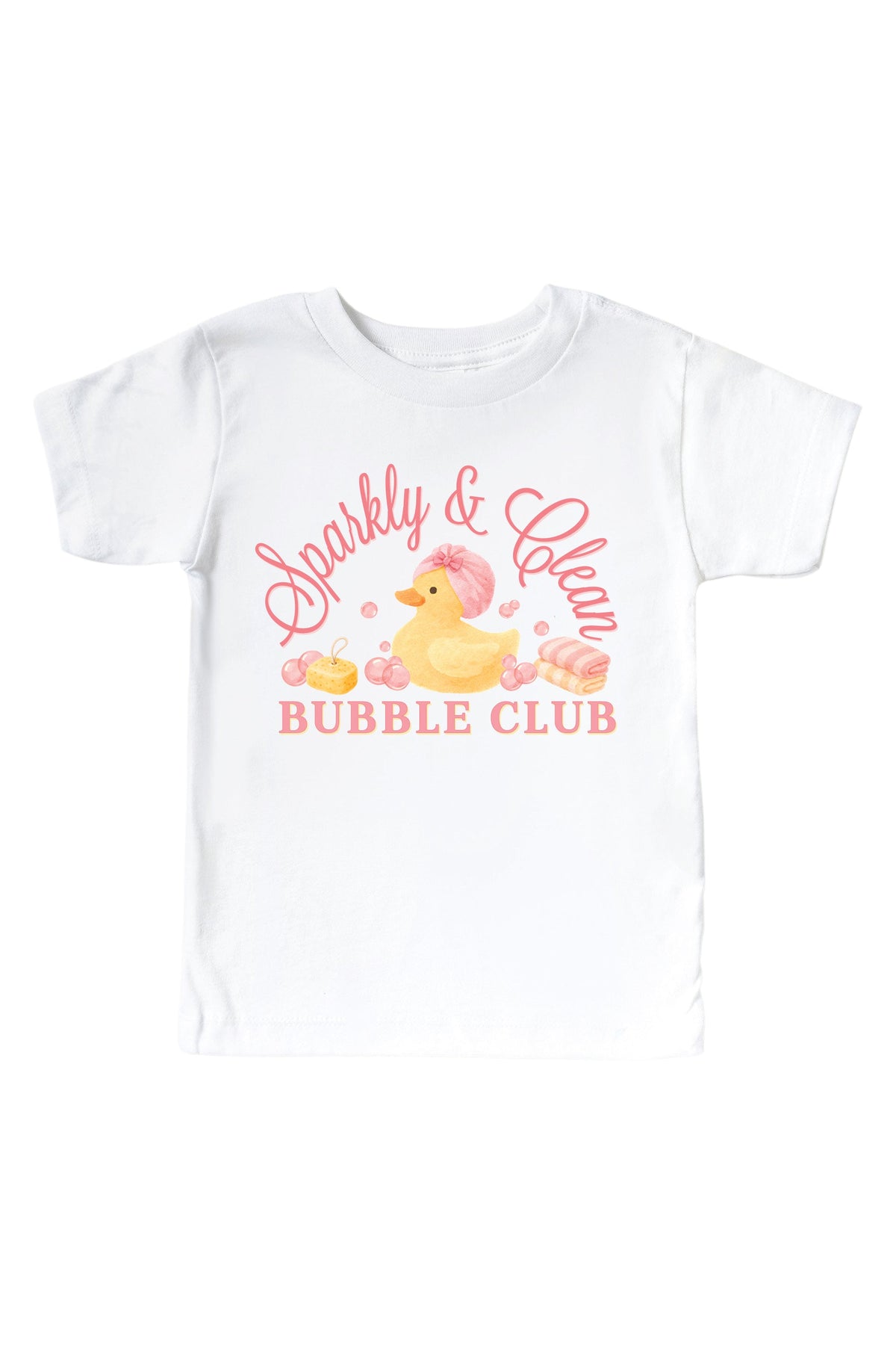 Bubble Club Pink Graphic Bodysuit & Kids Tee | White
