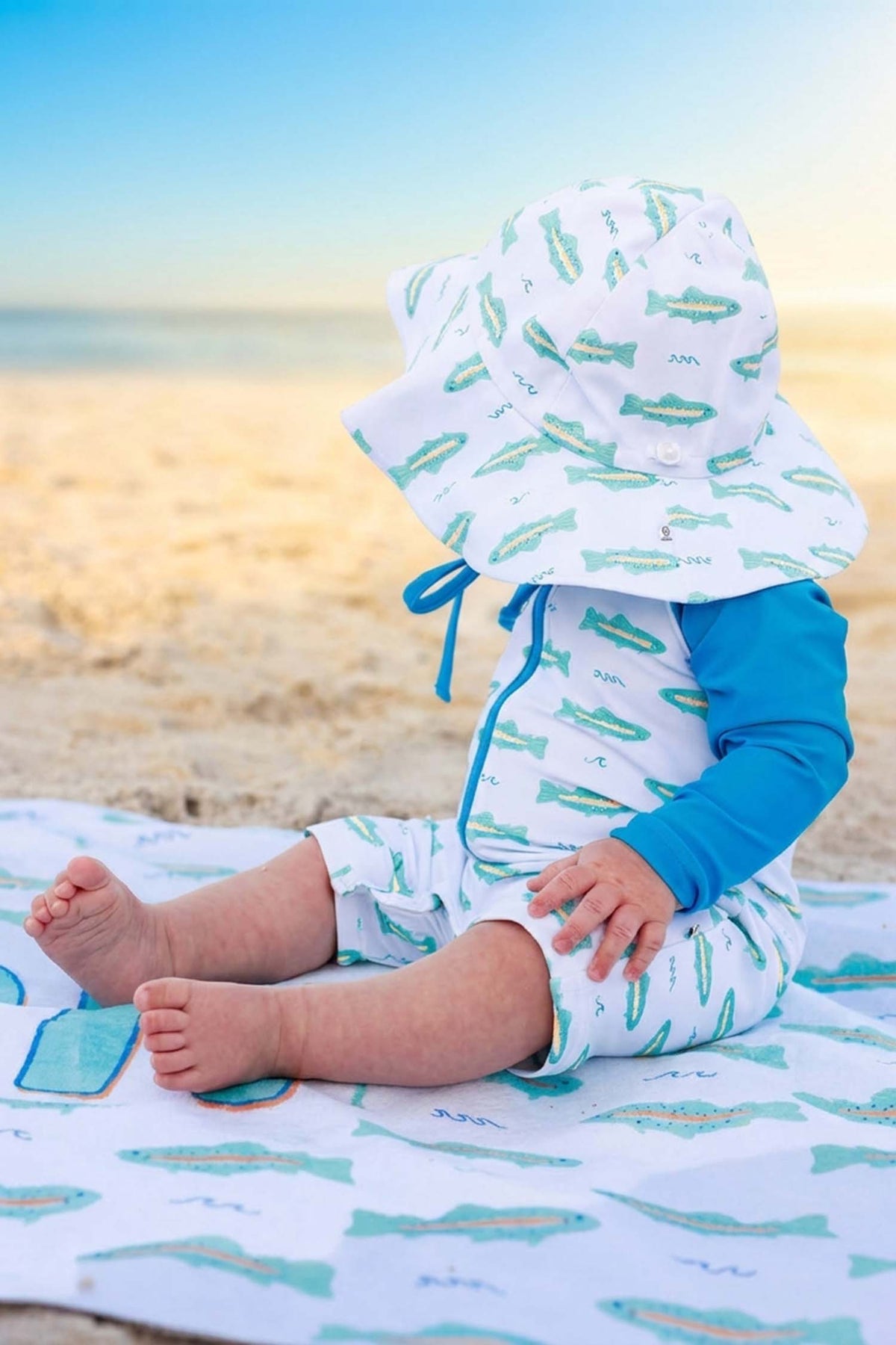 Long Sleeve Rash Guard Swim Romper Shortie | Tiny Trout