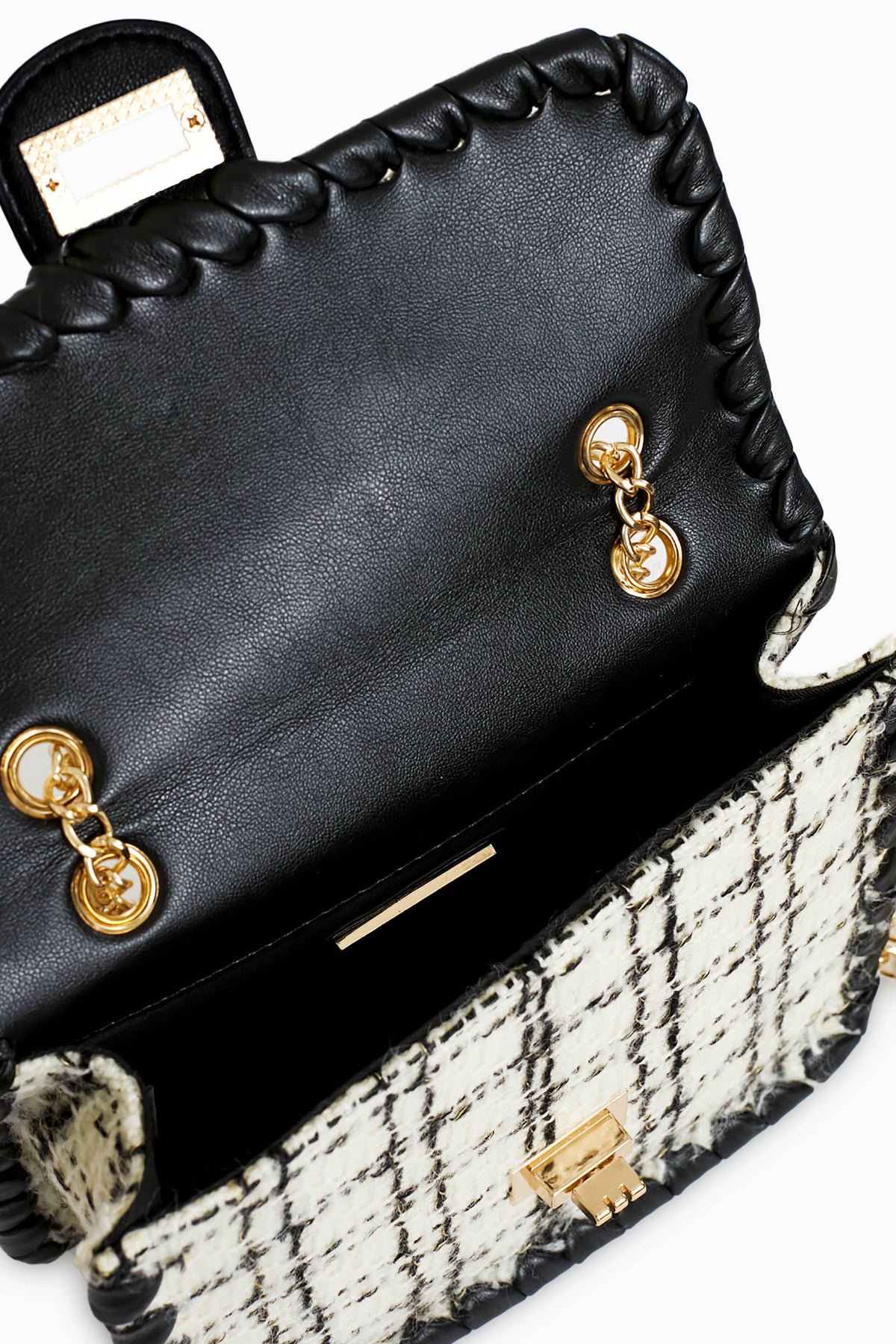 Black and White Tweed Marjorie Bag