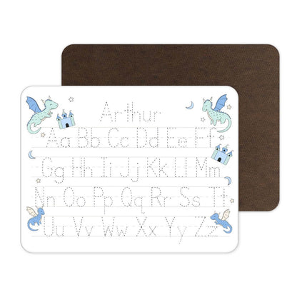 Kids Personalized Whiteboard | Dragon Adventure Blue