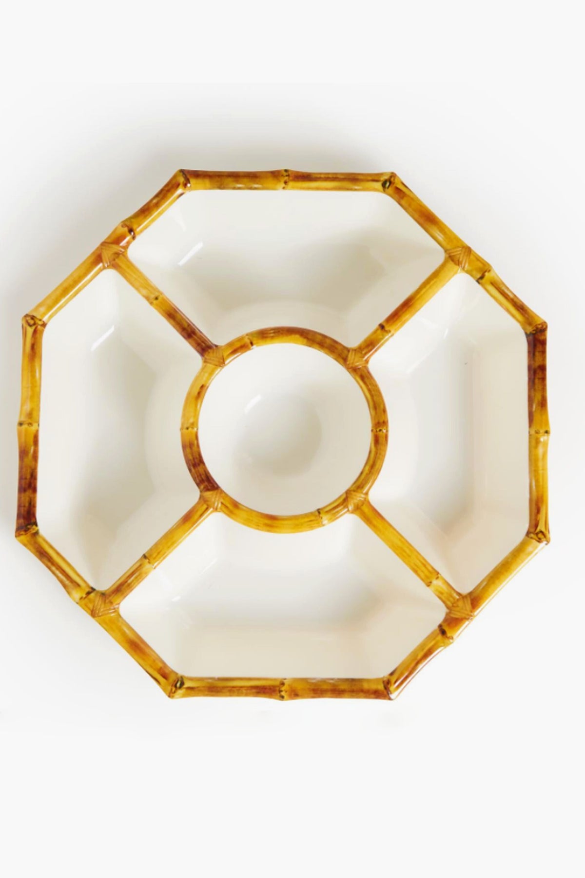 Bamboo Touch Chip and Dip Bowl with Bamboo Rim